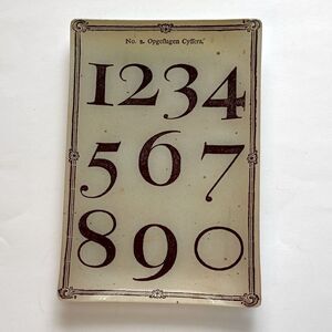 Pottery Barn Numbers Glass Rectangle Decorative Catch All Tray 12” x 8”